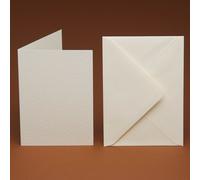 10 A5 300gsm Blank Cards and 10 Smooth 100gsm C5 Envelopes (Ivory Linen 300gsm)
