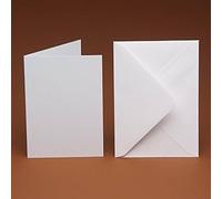 10 A5 300gsm Blank Cards and 10 Smooth 100gsm C5 Envelopes (White Smooth 300gsm)