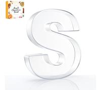 10" Acrylic Charcuterie Letters Fillable Tray, Reusable Alphabet Number Shaped Serving Plates for Charcuterie Board, Display Fruit, Candy, Cake, Party Decor, Birthday, Anniversary（S）