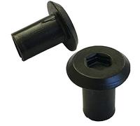 (10) ADL M6 x 12mm Black Furniture Connector Bolt Cap Nuts Joint Fixing Unit Cot Bed Allen Key Socket M5