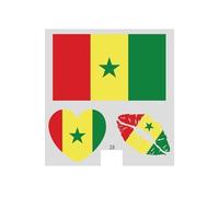10 African & European Countries Flag Temporary Tattoos Bulk Pack, 30/50/100 Pcs Face Stickers for 2026 Soccer Tournament & Sports Party Supplies(28#Senegal,50pcs)