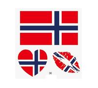 10 African & European Countries Flag Temporary Tattoos Bulk Pack, 30/50/100 Pcs Face Stickers for 2026 Soccer Tournament & Sports Party Supplies(36#Norway,30pcs)