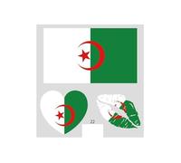 10 African & European Countries Flag Temporary Tattoos Bulk Pack, 30/50/100 Pcs Face Stickers for 2026 Soccer Tournament & Sports Party Supplies(22#Algeria,30pcs)
