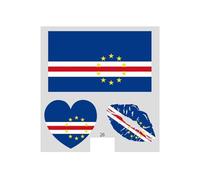 10 African & European Countries Flag Temporary Tattoos Bulk Pack, 30/50/100 Pcs Face Stickers for 2026 Soccer Tournament & Sports Party Supplies(26#Cape Verde,100pcs)
