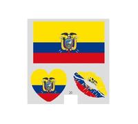 10 American Countries Flag Temporary Tattoos Bulk Pack, 30/50/100 Pcs International Soccer Fans Face Stickers for 2026 Football Game Day, Sports Events & Watch Party Decorations(20#Ecuador,30pcs)
