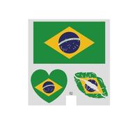 10 American Countries Flag Temporary Tattoos Bulk Pack, 30/50/100 Pcs International Soccer Fans Face Stickers for 2026 Football Game Day, Sports Events & Watch Party Decorations(02#Brazil,100pcs)