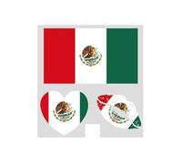 10 American Countries Flag Temporary Tattoos Bulk Pack, 30/50/100 Pcs International Soccer Fans Face Stickers for 2026 Football Game Day, Sports Events & Watch Party Decorations(08#Mexico,50pcs)