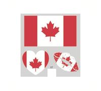 10 American Countries Flag Temporary Tattoos Bulk Pack, 30/50/100 Pcs International Soccer Fans Face Stickers for 2026 Football Game Day, Sports Events & Watch Party Decorations(07#Canada,100pcs)
