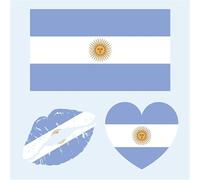 10 American Countries Flag Temporary Tattoos Bulk Pack, 30/50/100 Pcs International Soccer Fans Face Stickers for 2026 Football Game Day, Sports Events & Watch Party Decorations(01#Argentina,50pcs)
