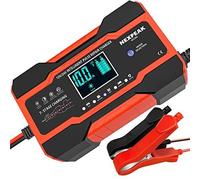 10-Amp Car Battery Charger, 12V and 24V Smart Fully Automatic Battery Charger with Temperature Compensation for Car Truck Motorcycle Marine Lead