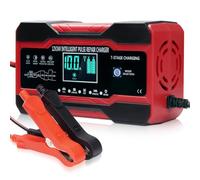 10-Amp Car Battery Charger, 12V/24V Smart Fully Automatic Battery Maintainer Charger with 7-Stage Charging and LCD Screen, Pulse Repair for Lead Acid, AGM, GEL, SLA, WET Batteries