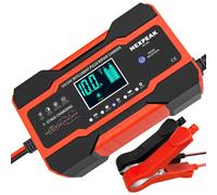 10-Amp Smart Fully Automatic Battery Charger, 12V and 24V, Maintainer Trickle Charger w/Temperature Compensation for Car Truck Motorcycle Lawn Mower B