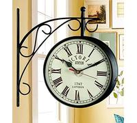 10" Antique Vintage Railway Station Clock Double Sided Clock Nautical Railway Wall Clock Home Decor wall clocks London Victoria Station Hanging wall clock
