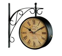 10" Antique Vintage Railway Station Clock Double Sided Clock Nautical Railway Wall Clock Home Decor wall clock Roman Victoria Station Hanging wall clock