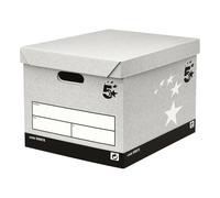 10 Archive Storage Boxes with Lid and Handles Stackable for Home / Office Grey