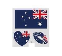 10 Asian & Oceanian Countries Flag Temporary Tattoos Bulk Pack, 30/50/100 Pcs Face Stickers for 2026 Soccer Game Day, Sports Events & Party Decorations(16#Australia,30pcs)