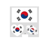 10 Asian & Oceanian Countries Flag Temporary Tattoos Bulk Pack, 30/50/100 Pcs Face Stickers for 2026 Soccer Game Day, Sports Events & Party Decorations(14#South Korea,100pcs)