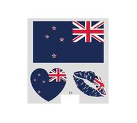 10 Asian & Oceanian Countries Flag Temporary Tattoos Bulk Pack, 30/50/100 Pcs Face Stickers for 2026 Soccer Game Day, Sports Events & Party Decorations(19#New Zealand,30pcs)