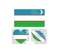 10 Asian & Oceanian Countries Flag Temporary Tattoos Bulk Pack, 30/50/100 Pcs Face Stickers for 2026 Soccer Game Day, Sports Events & Party Decorations(12#Uzbekistan,30pcs)
