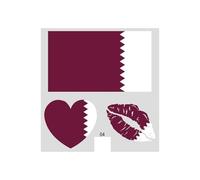 10 Asian & Oceanian Countries Flag Temporary Tattoos Bulk Pack, 30/50/100 Pcs Face Stickers for 2026 Soccer Game Day, Sports Events & Party Decorations(04#Qatar,30pcs)