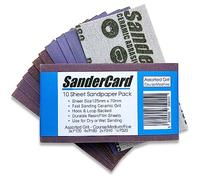 10 Assorted Grit Sandpaper Sheets 125mm x 70mm | Fast Sanding Ceramic Grit | Felt-backed fits Sanding Blocks | Sands Wood, Paint & Metal | Dry or Wet | Fine, Med & Course Grits P120/ P180/ P240/ P320