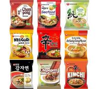 10 Assorted Tester Packs - NongShim Noodles Soup Ramyun Assorted Flavour Ramen -Shin, Veggie, Chapagetti, Neoguri, Ansungtangmyun, Tomyam and more