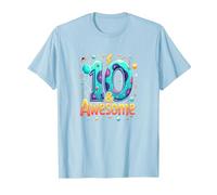 10 & Awesome: Cosmic Birthday Celebration for Kids T-Shirt, Men, Baby Blue, 3XL