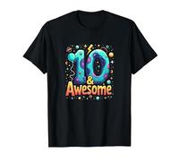 10 & Awesome: Cosmic Birthday Celebration for Kids T-Shirt, Men, Black, 3XL