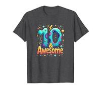 10 & Awesome: Cosmic Birthday Celebration for Kids T-Shirt, Men, Dark Heather Grey, XXL