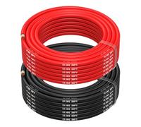 10 AWG Silicone Wire by MMOBIEL - 10 Gauge Tinned Copper Cable, 2 x 32.8ft (10m) 1 Red & 1 Black, Flexible High Temp Electrical Wire for RC, Drones, 3D Printers, Battery, LED, Automotive, Marine