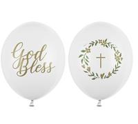 10 Balloons Christening Communion Confirmation Decoration Balloons First Communion Children's Communion Church God Bless, Made in EU