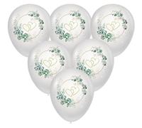 10 Balloons Wedding Hearts Around Eucalyptus White Eucalyptus Golden Hearts Festive Balloons Wedding Marriage Valentine's Day Decoration