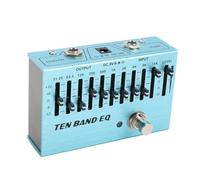 10 Band EQ, DC9V Aluminum Alloy Single Block Effect Guitar Bass Mini Equalizer, Guitar Effect Pedal with True Bypass for Bass or 4 5 6 7 String Electric Guitar