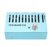 10 Band EQ EQ Pedal 10 Band EQ Single Block Guitar Bass Mini Equalizer Effect Pedal with True Bypass Aluminum Body Band Controller DC9V