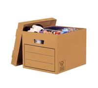 10 Bankers Box Multi Use Storage Boxes With Lids Cardboard Storage Box W32 X H25 X D39Cm Pack Of 10 Brown