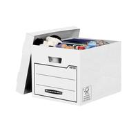 10 Bankers Box Multi Use Storage Boxes With Lids Cardboard Storage Boxes W32 X H25 X D39Cm Pack Of 10 White