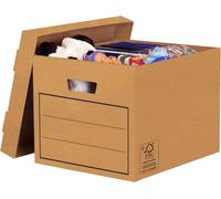 10 BANKERS BOX Storage Boxes Durable Storage Boxes with Lids - Heavy Duty Cardb