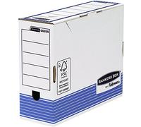 10 BANKERS BOX System A4 Transfer Box Files - Cardboard Transfer Boxes for A4 Folders Paperwork - W10 x H26 x D31.5cm - Pack of 10 - Blue