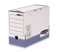 10 BANKERS BOX System A4 Transfer Box Files - Cardboard Transfer Boxes for A4 Folders Paperwork - W15 x H26 x D31.5cm - Pack of 10 - Blue