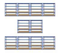10 Bay Garage Shelving Storage Unit 5Tier 160cm Wide T-RAX Metal Shed 60cm Deep