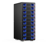 10 Bay Hard Drive Enclosure with Fan for 2.5/3.5 Inch SATA HDD/SSD with USB A/C 3.0, Supports Hot Swappable, Tool-Free HDD Enclosure (NO RAID/NAS)