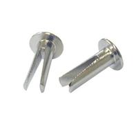 (10) Bifurcated Rivets Split Leg Nickel Plated 3/8" x No 11