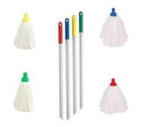 10 Big White Disposable EXEL Mop Heads with Coded EXEL Handle - Blue x10 Mop Heads