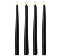 10'' Black Candles, Black Tapered Candles Set of 4, Halloween Candle Unscented Non-Drip Dinner Candle for Weddings Christmas Birthday Party Decoration