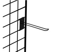 10" Black Grid Mesh Euro Hooks - Single Prong Shop Display (Pack of 20) - Durable Metal Hooks for Retail Merchandising, Ideal for Grid Wall Panels