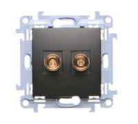 10 Black Matte Speaker Outlet Hi-Fi 1x Terminals 6mm2