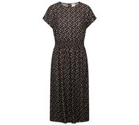 Trespass Womens Printed Round Neck Dress Susanne - Midi Length with Cap Sleeve, All Over Print, Shirring Waist Panel with Button Detail on Back