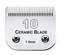 10 Blade Dog Grooming Clipper Replacement Blades Compatible with Andis/Wahl / Oster Dog Clippers,Detachable Ceramic Blade & Stainless Steel Blade,Size-10, 1/16-Inch Cut Length (64315)