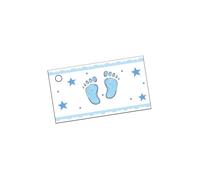 10 Blue Feet Paper Labels 9 x 2.5 cm
