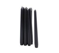10 Bolsius Black Non Drip Dinner Taper Candles, 25cm, 7.5hrs